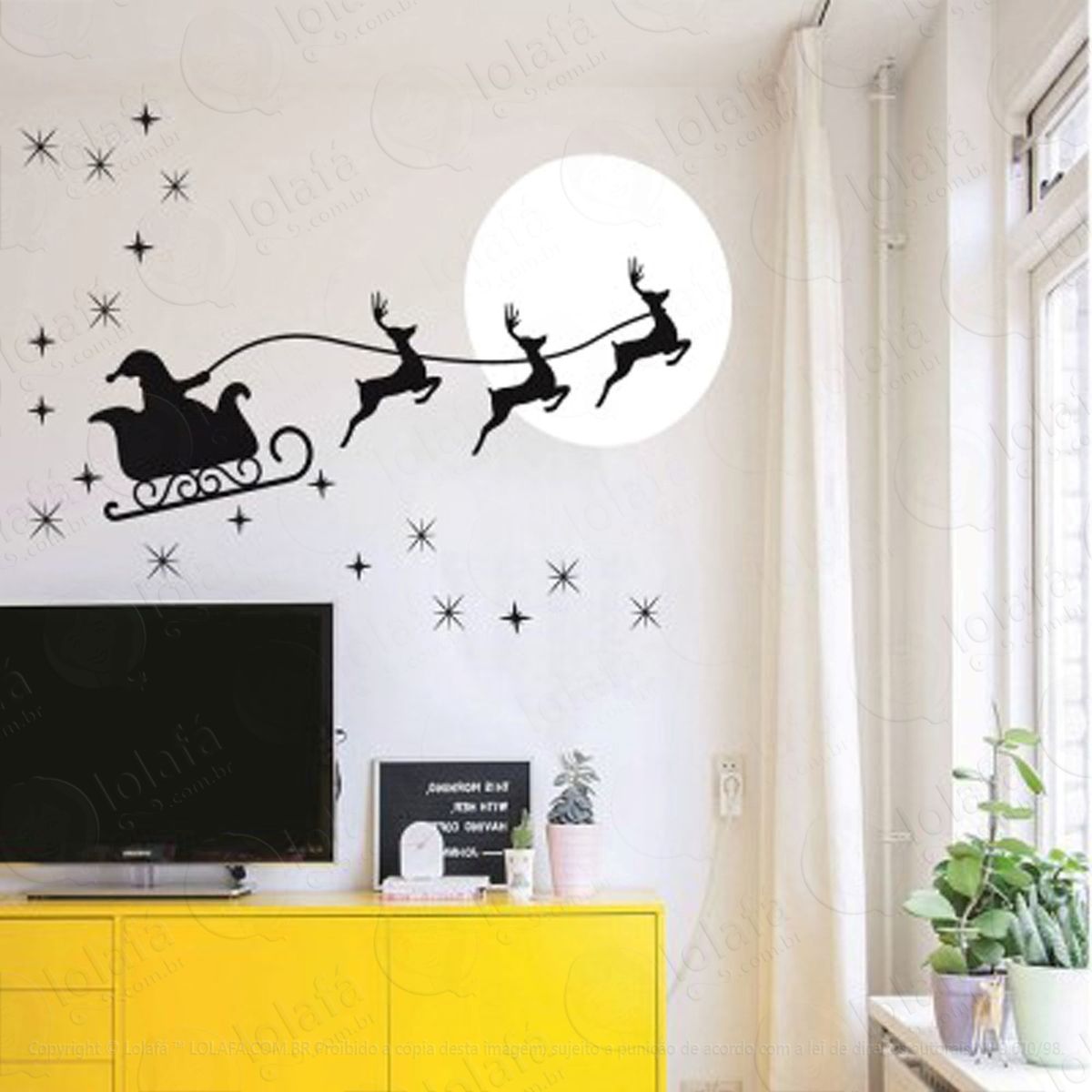 renas do noel adesivos de natal mod:231