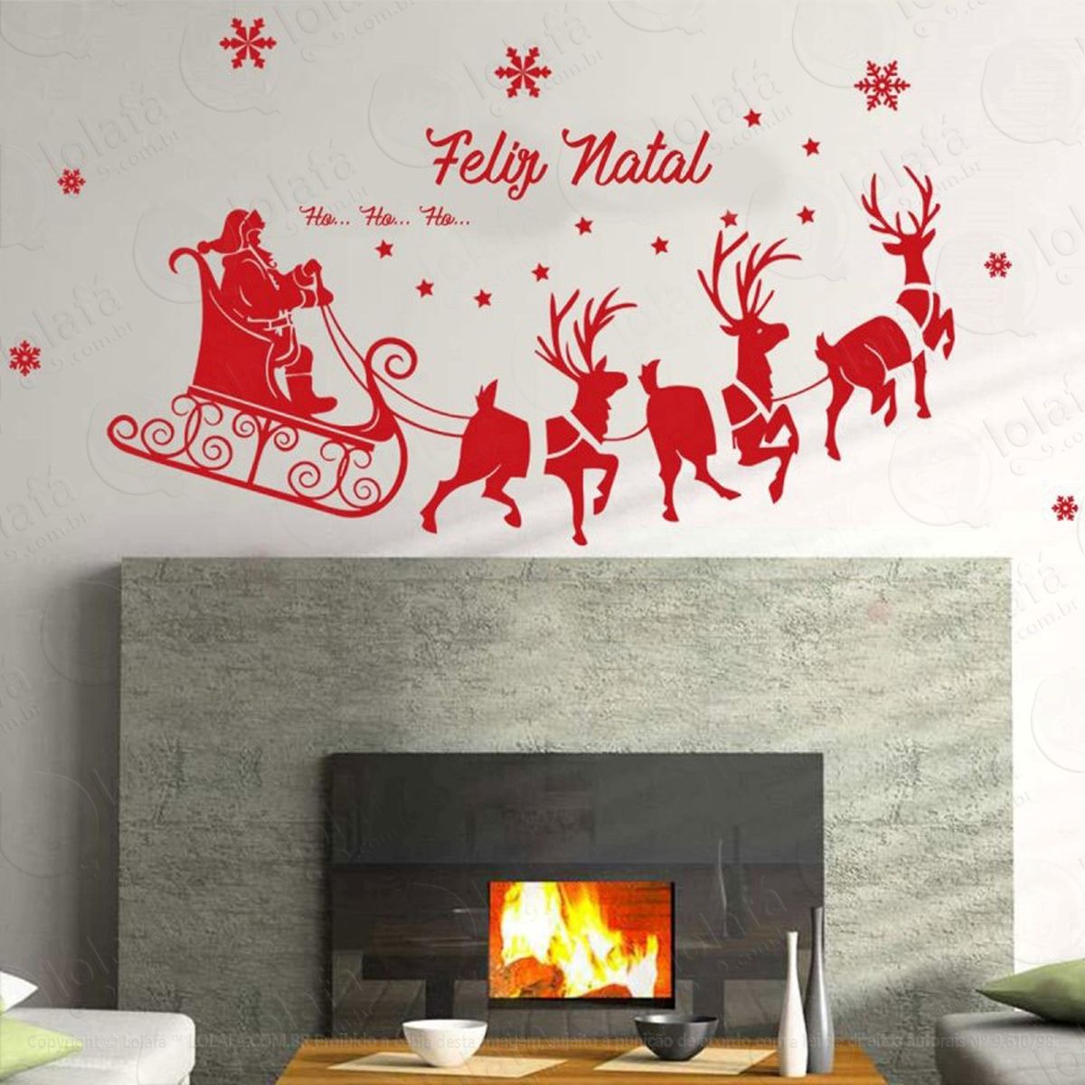 renas e noel adesivos de natal mod:233