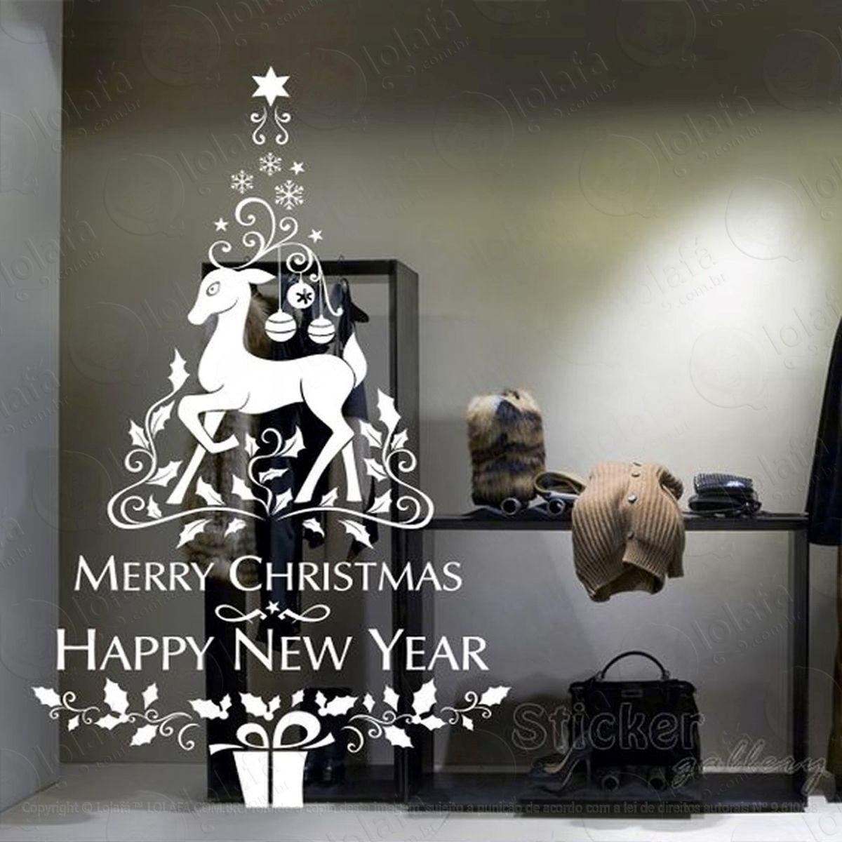 Árvore rudolph adesivos de natal mod:267