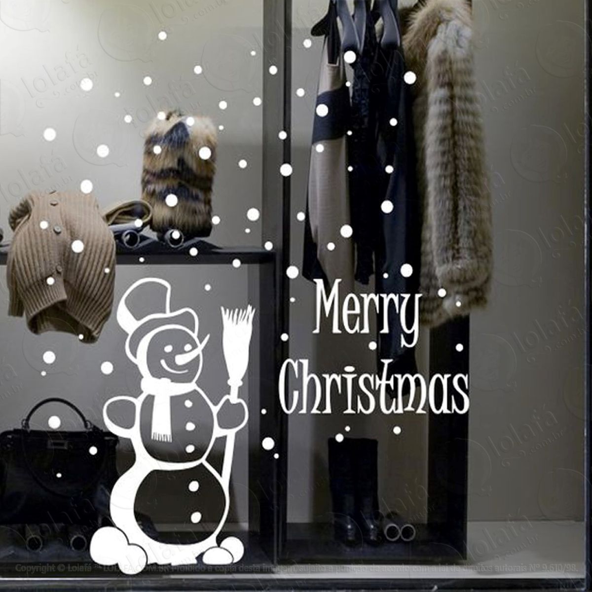 boneco de neve merry christmas adesivos de natal mod:274
