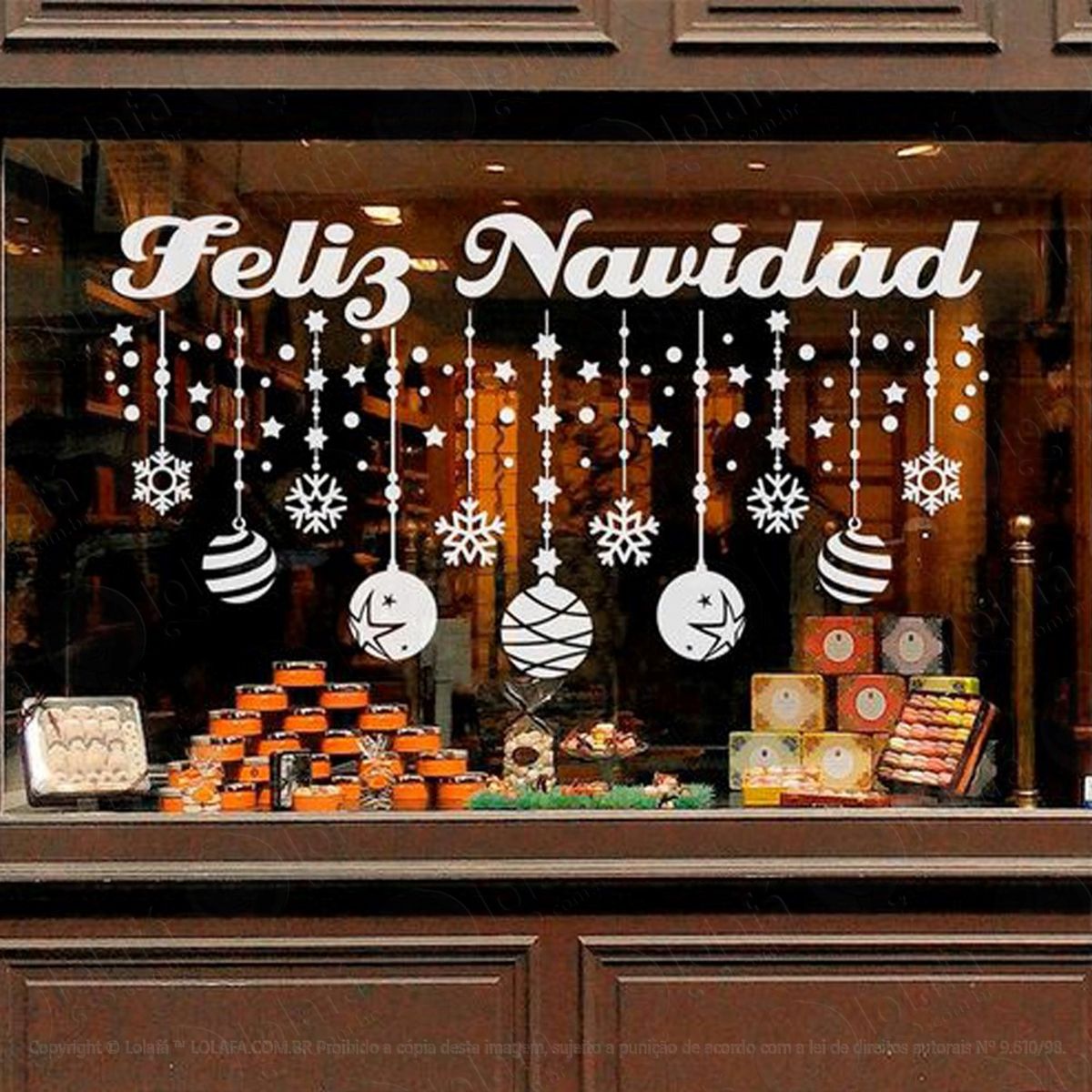 cortina de bolas de frase adesivos de natal mod:283
