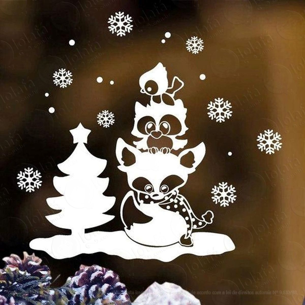 Árvore e animais adesivos de natal mod:287