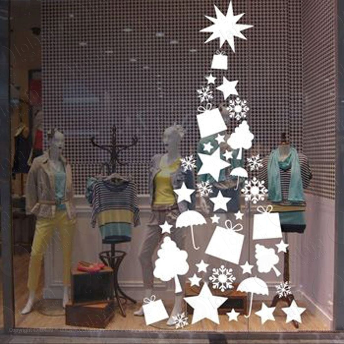 presente sinos Árvore adesivos de natal mod:300