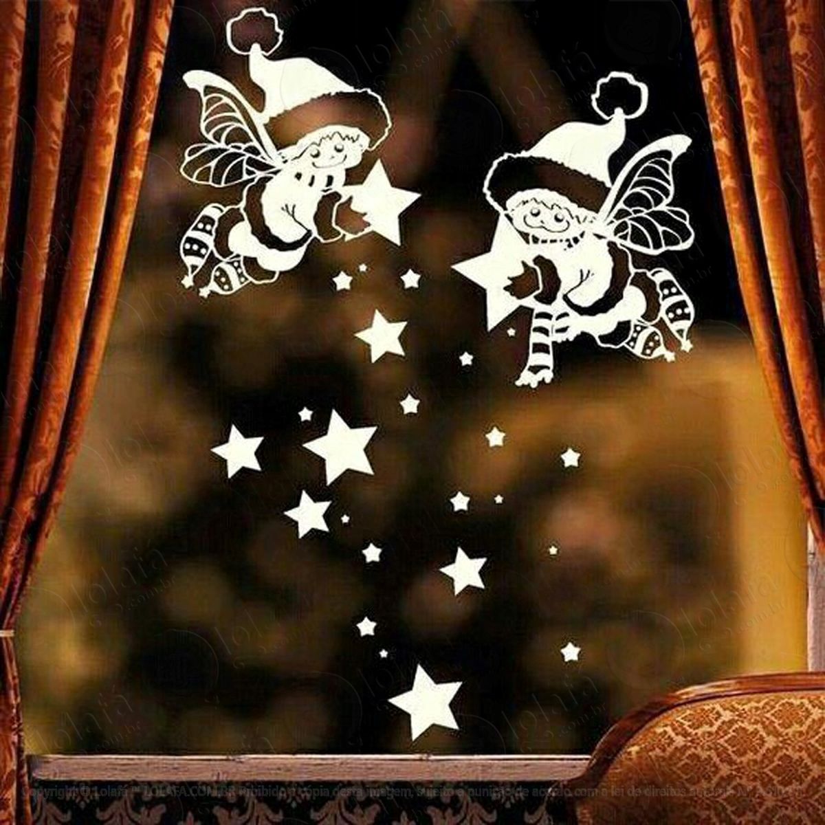 fadas e estrelinhas adesivos de natal mod:305