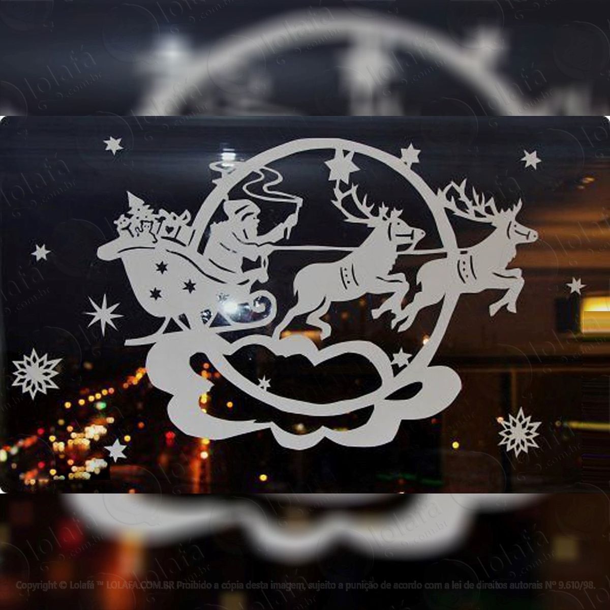 trenó com neve adesivos de natal mod:309