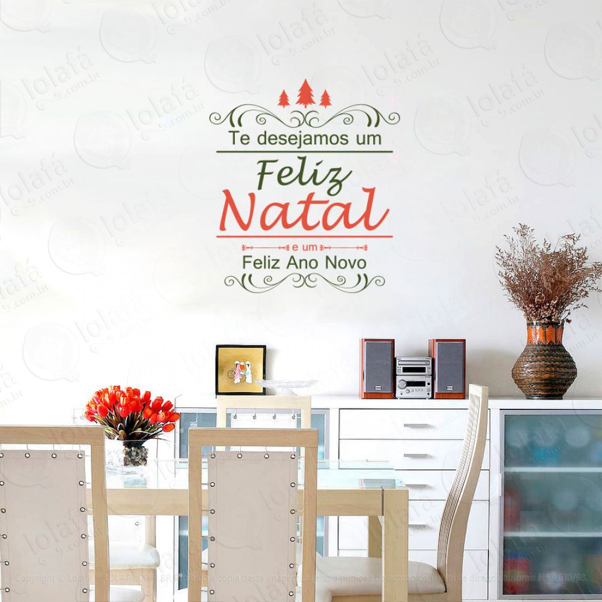 frase feliz natal e feliz ano novo adesivos de natal mod:311