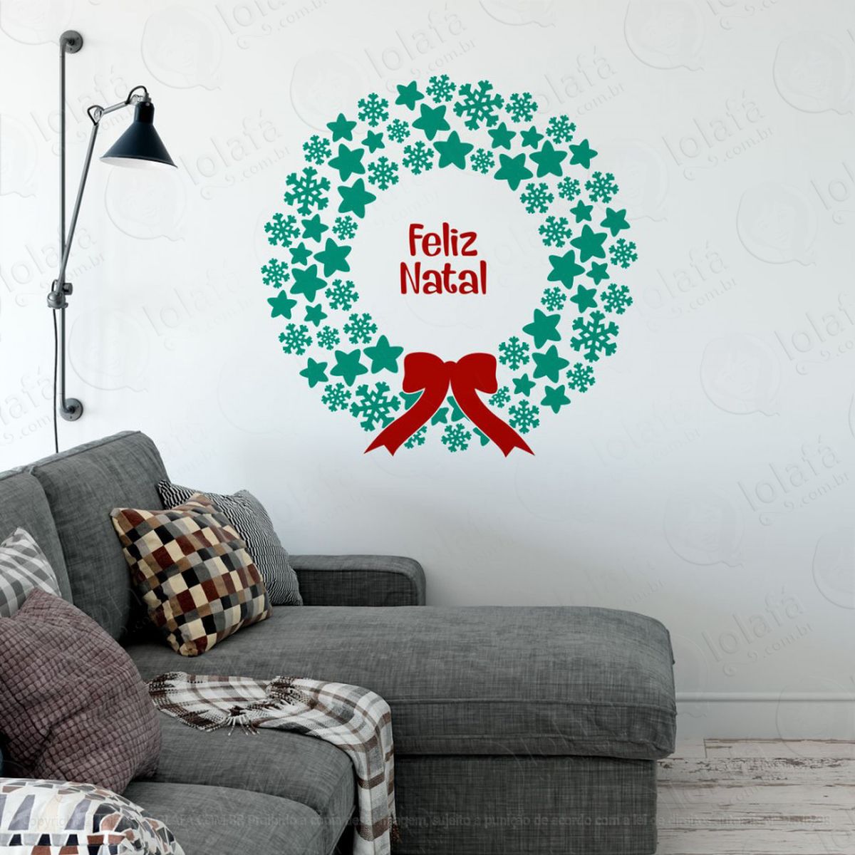 frase guirlanda feliz natal adesivos de natal mod:346