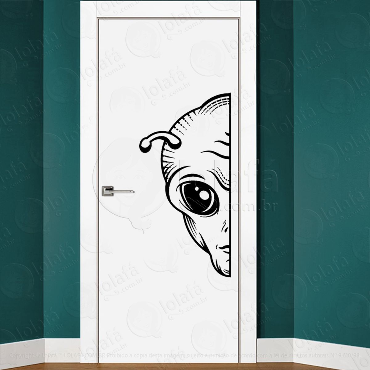 alien interestelar adesivo alienígena de parede para quarto, porta e vidro - mod:20