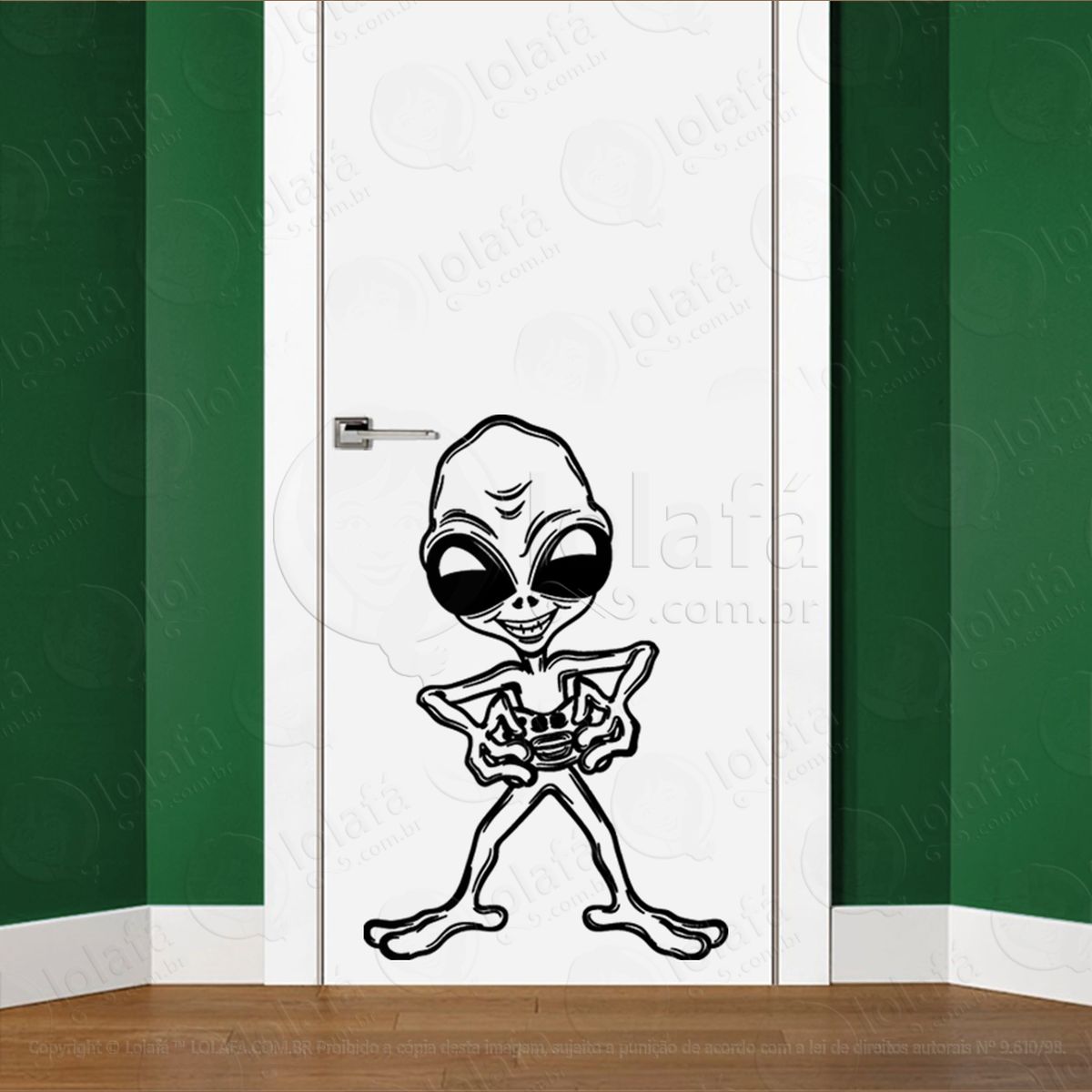 alien dos games adesivo alienígena de parede para quarto, porta e vidro - mod:22