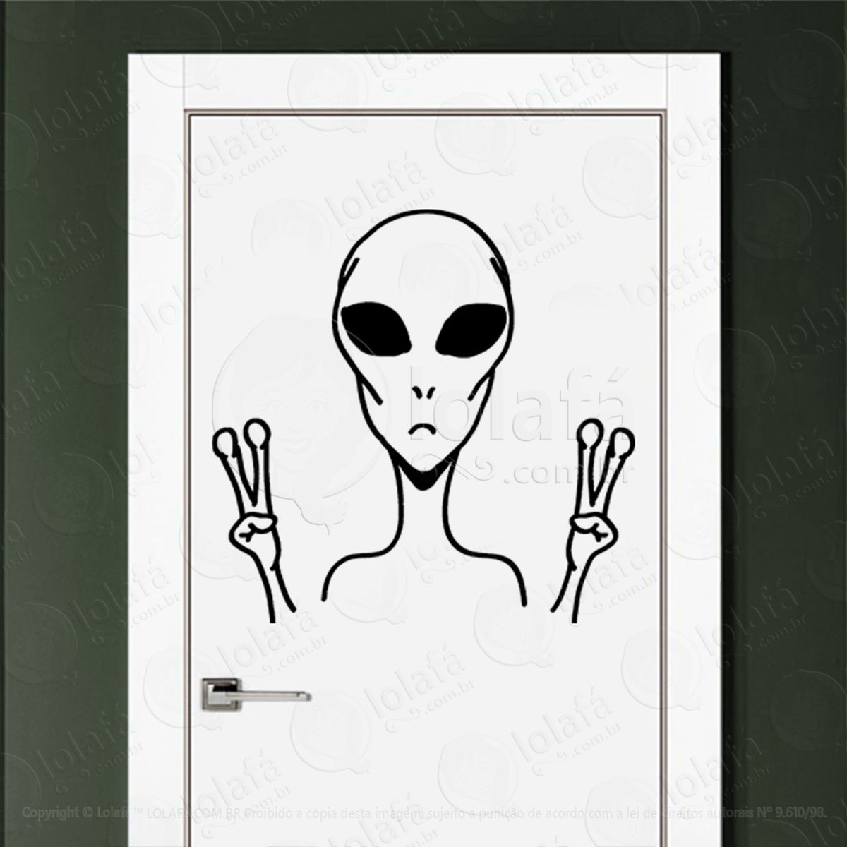 alienígena cósmico adesivo alienígena de parede para quarto, porta e vidro - mod:105