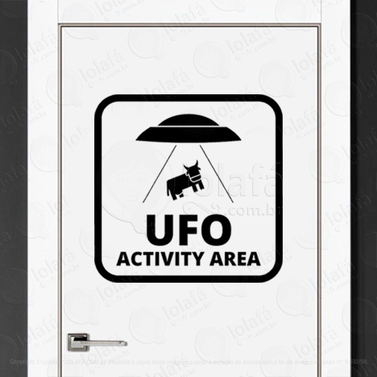 Área de atividade ufo ovnis adesivo alienígena de parede para quarto, porta e vidro - mod:151