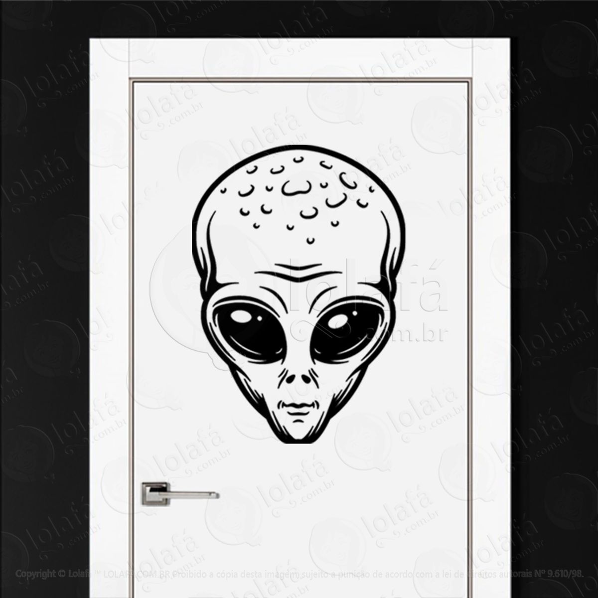 alien galáctico adesivo alienígena de parede para quarto, porta e vidro - mod:216