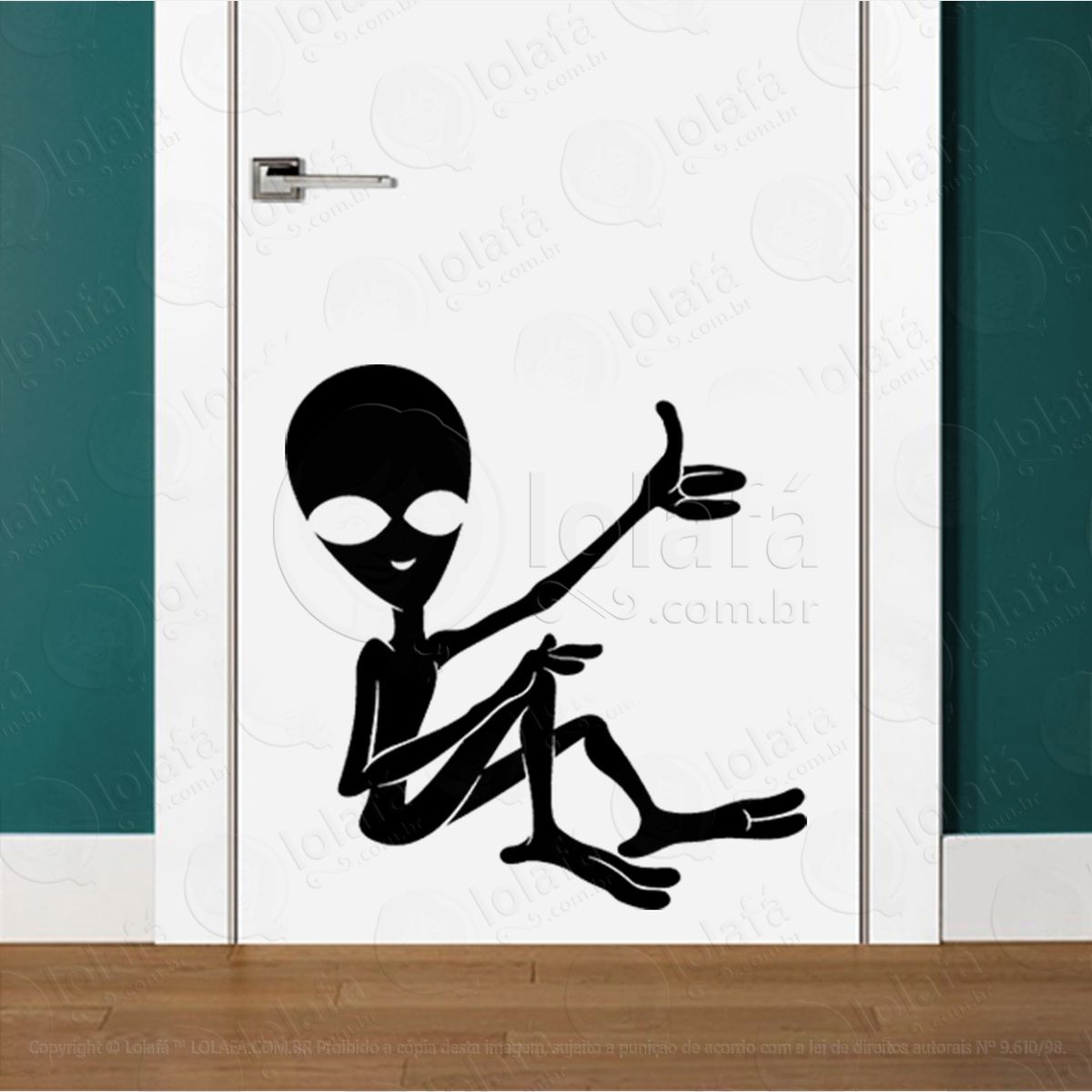 alien legal adesivo alienígena de parede para quarto, porta e vidro - mod:232