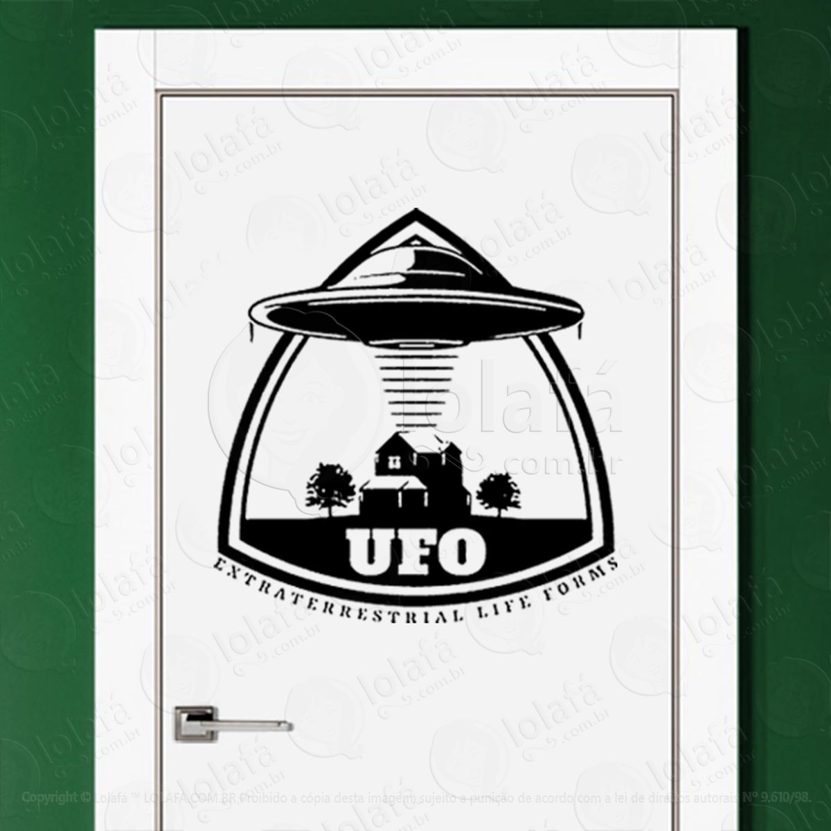 ufo formas de vida extraterrestre adesivo alienígena de parede para quarto, porta e vidro - mod:393