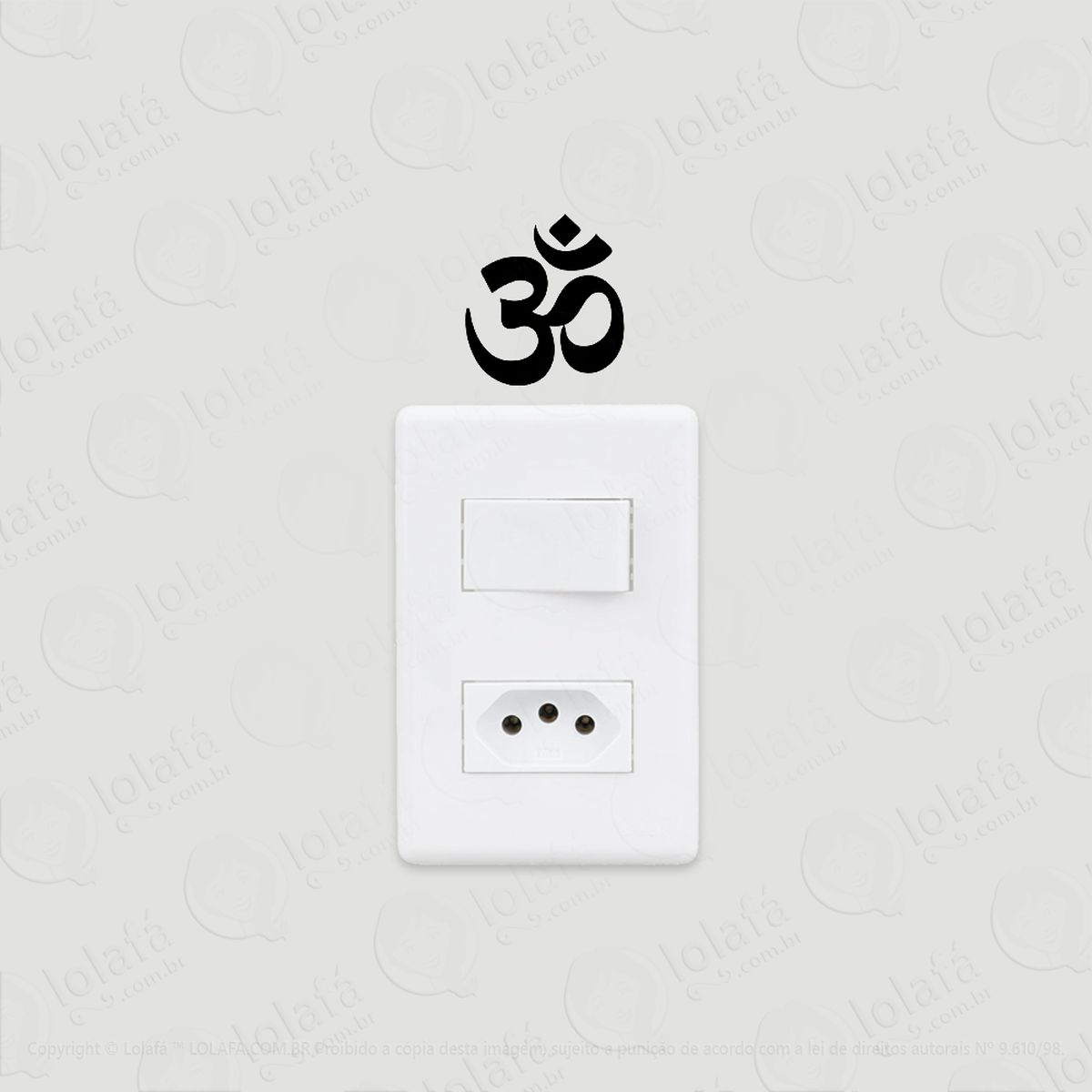 2 adesivos de interruptor luz e tomada símbolo om zen mod:163