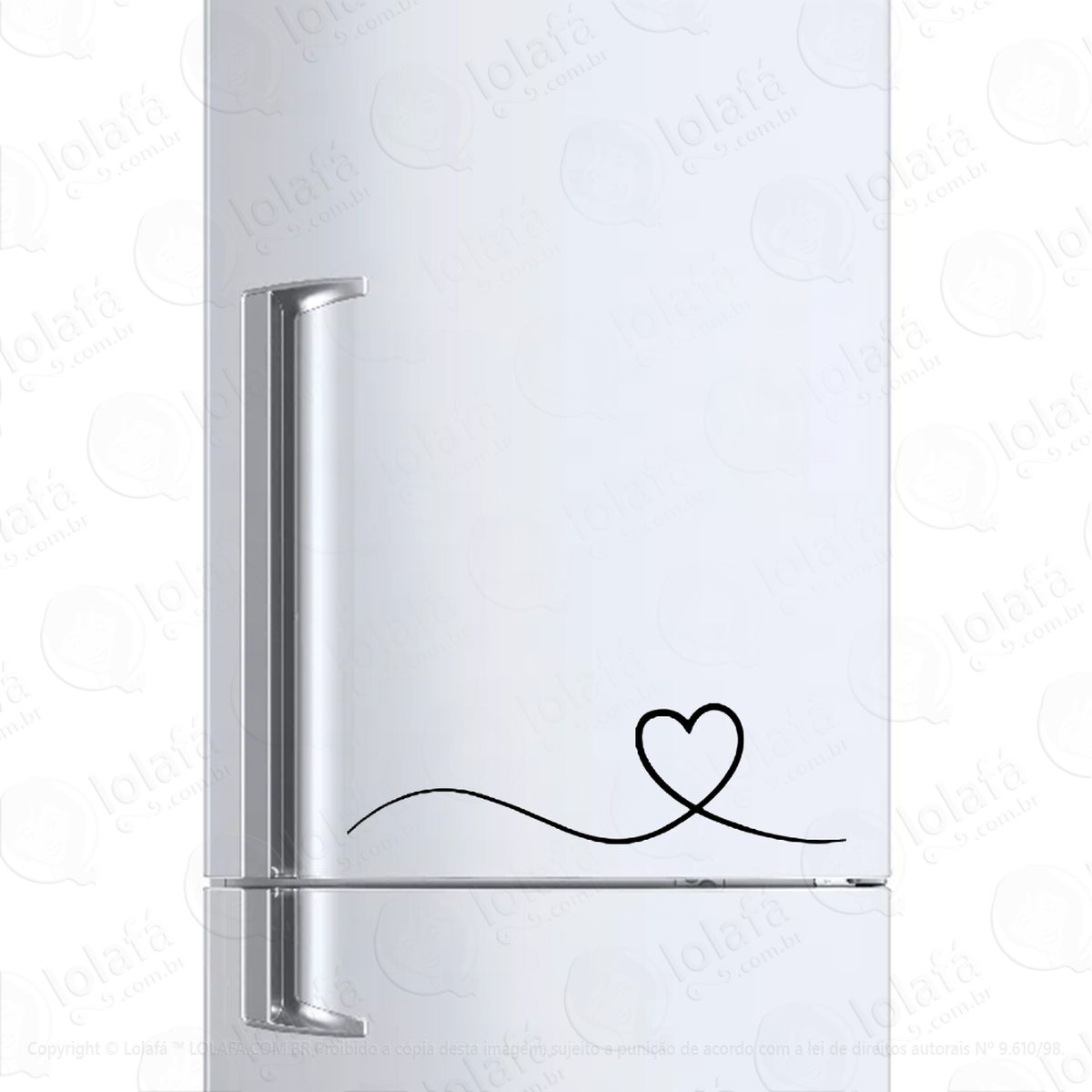 adesivo para geladeira coração linha amor paixão mod:186
