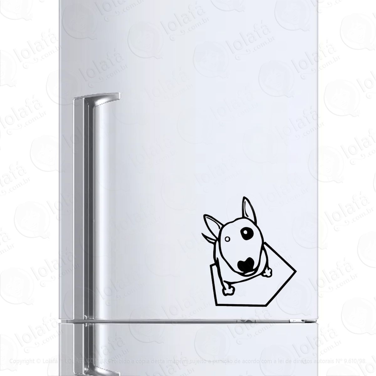 adesivo geladeira frigobar cervejeira cachorro bull terrier mod:195