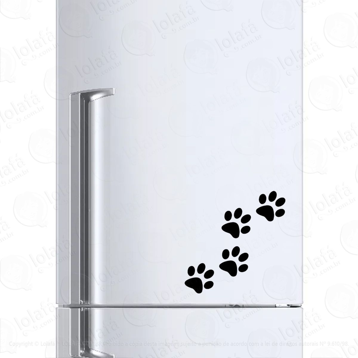 adesivo para geladeira pegadas de patas de gato ou cachorro mod:214