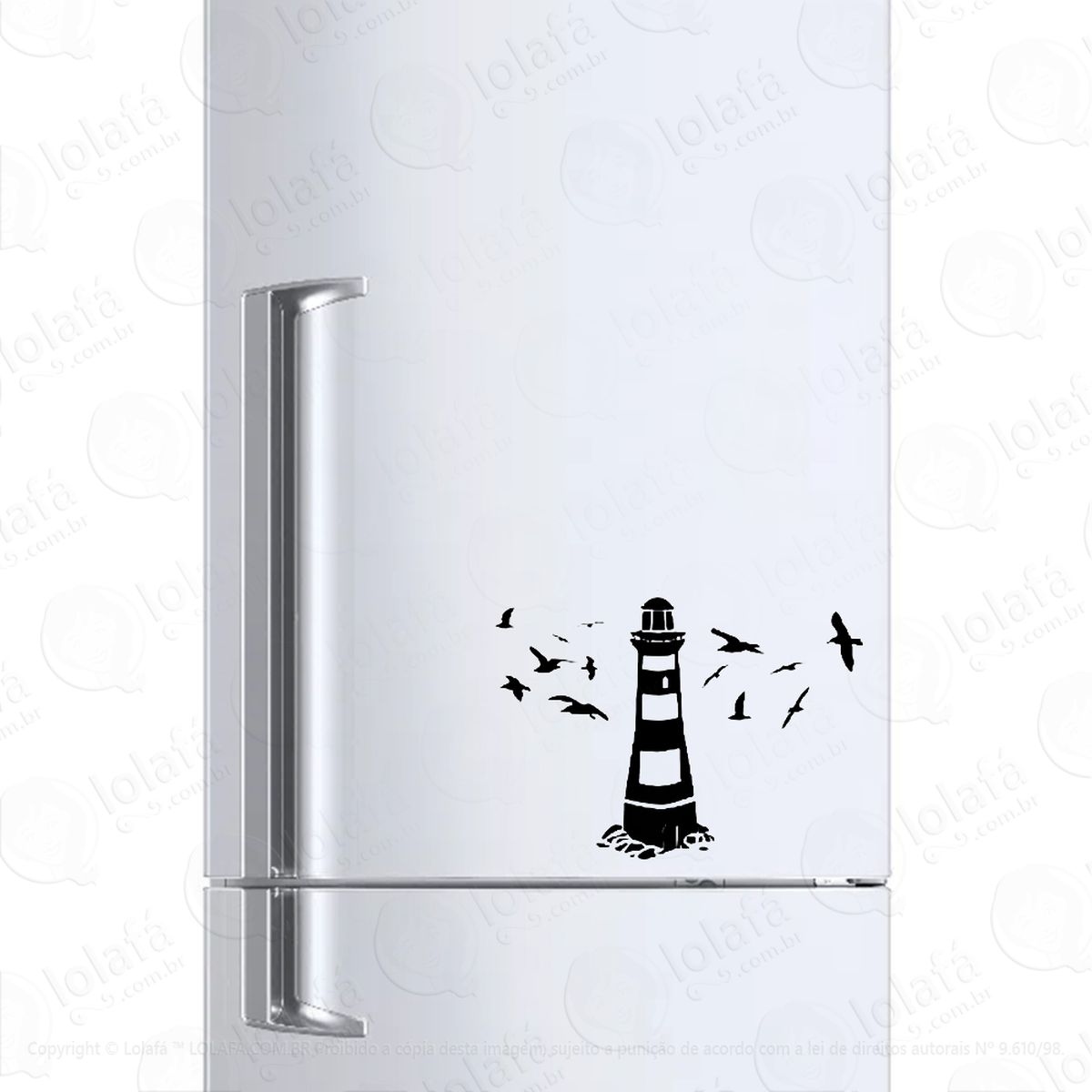 adesivo para geladeira farol ilha gaivotas lighthouse mod:241