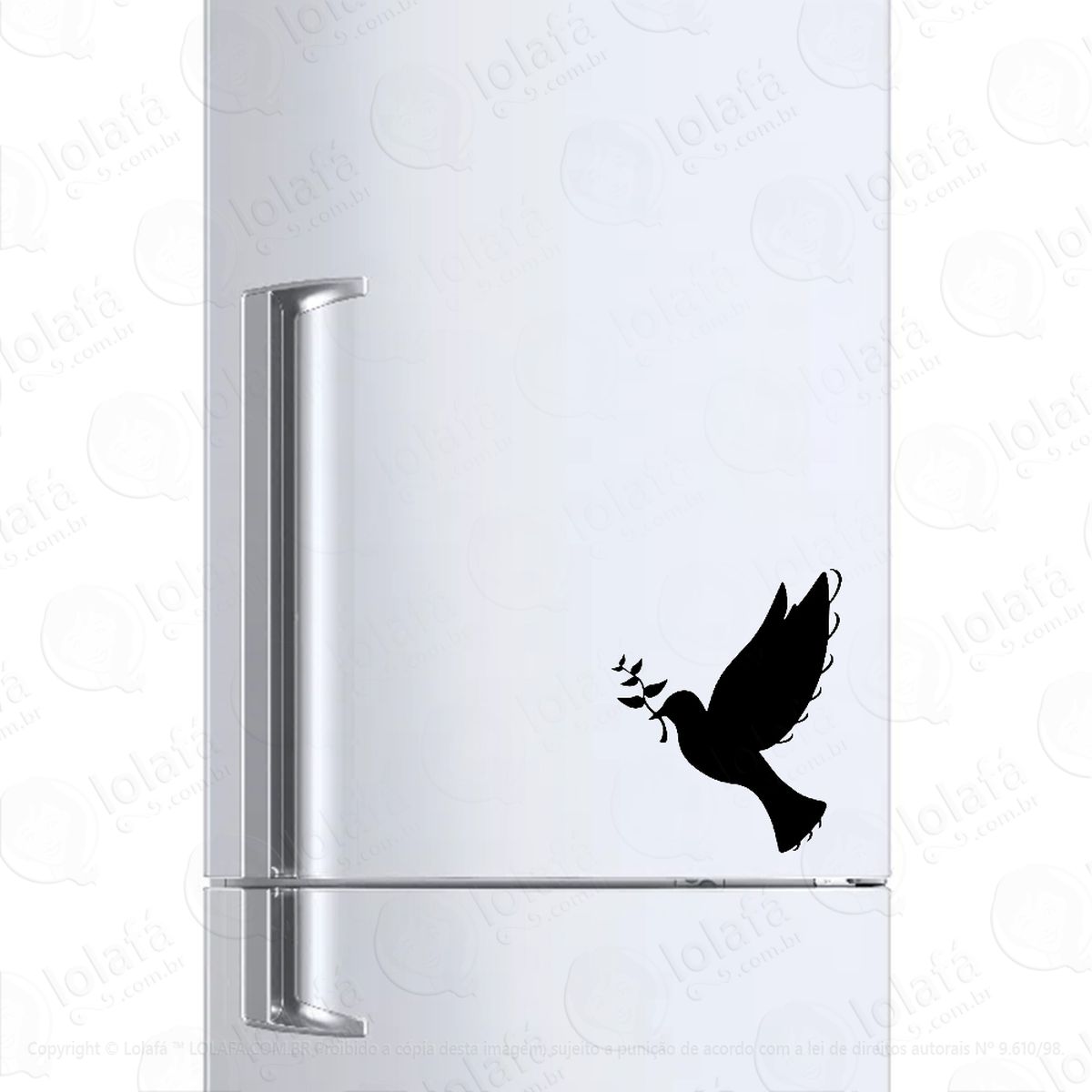 adesivo para geladeira pomba paz voando ramo pombo mod:255