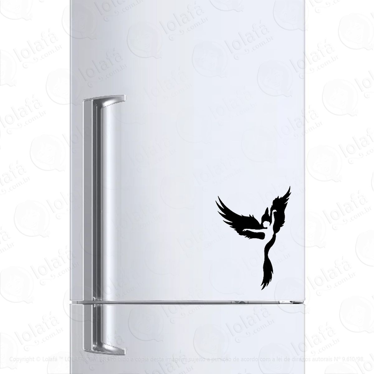 adesivo para geladeira dança pose cisne pássaro balé mod:267