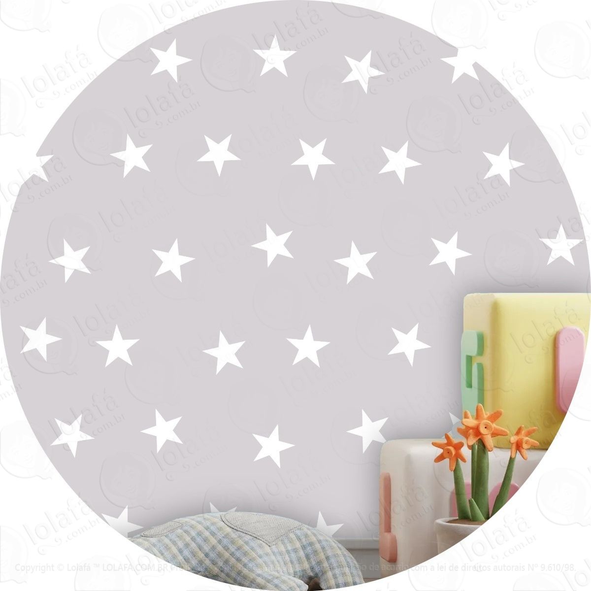 adesivo de parede infantil bebê estrelinhas e estrelas mod:572