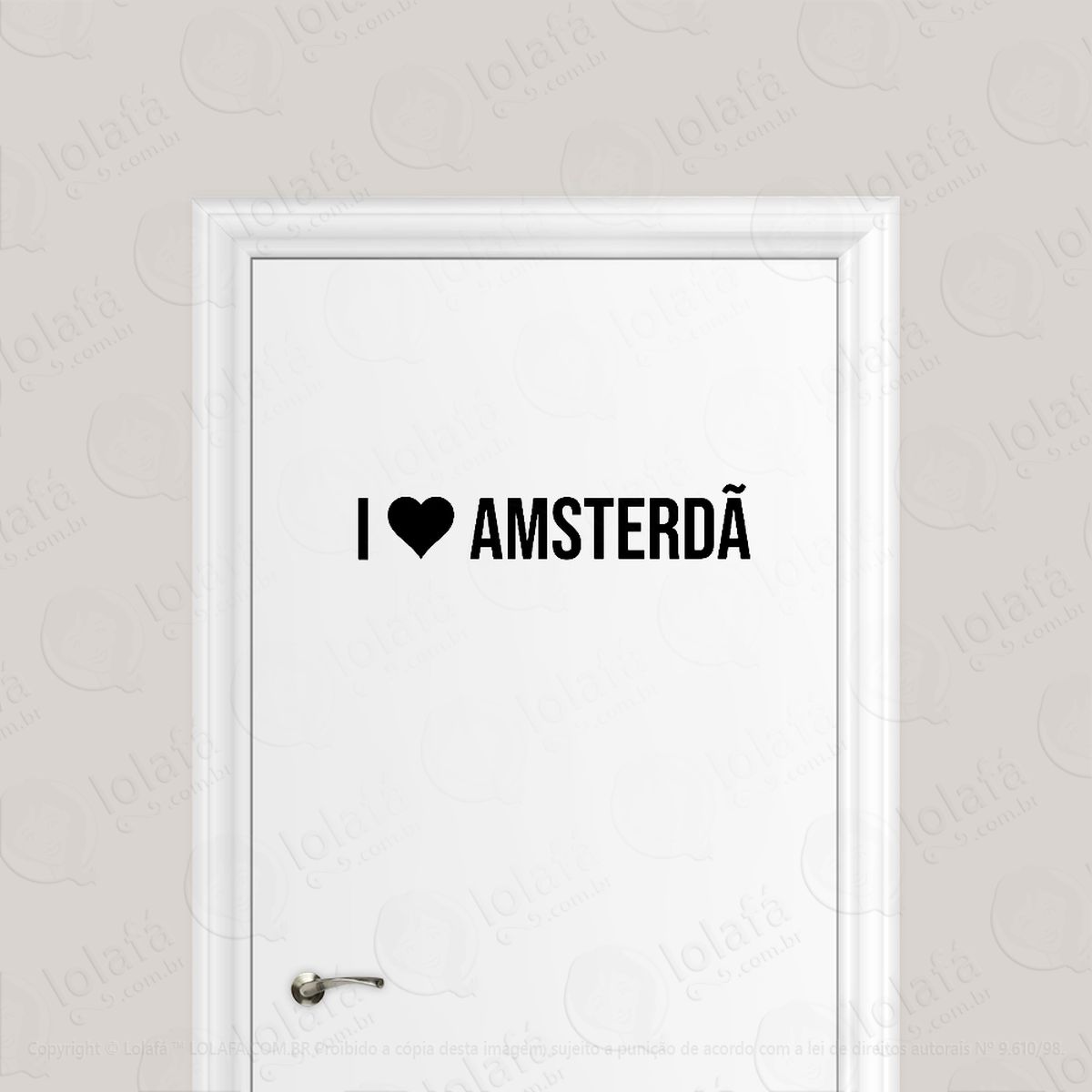 adesivo para porta eu amo amsterdã i love amsterdã mod:586