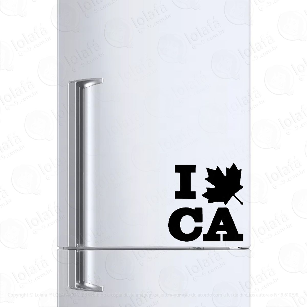adesivo para geladeira eu amo o canadá - i love canada mod:1280
