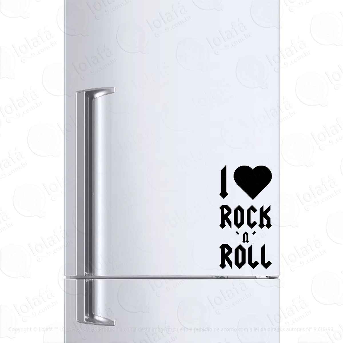 adesivo para geladeira i love rock n roll mod:1378