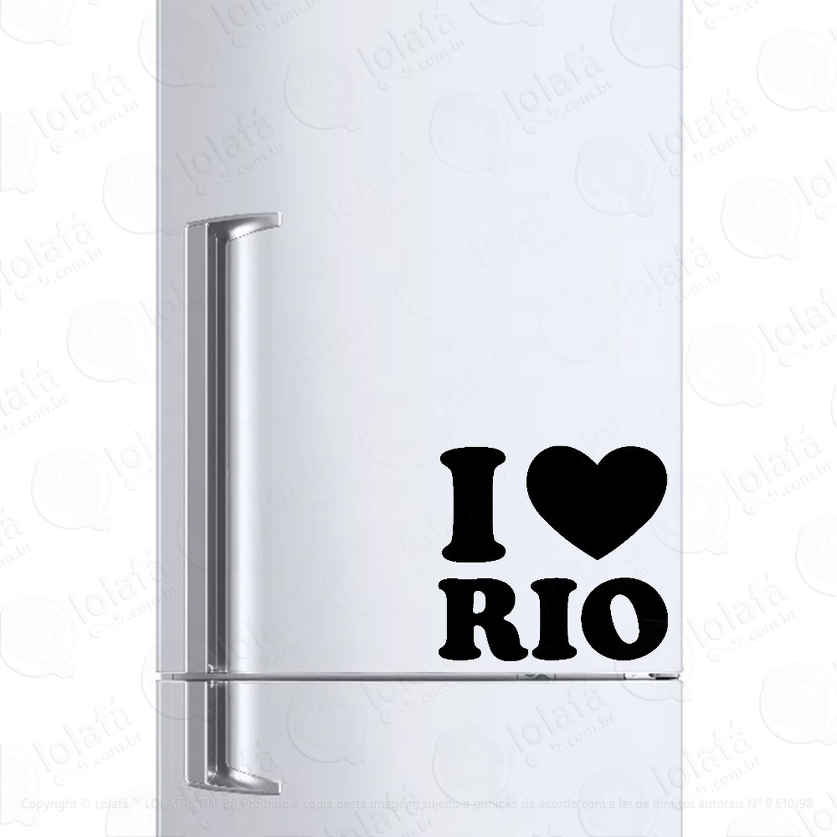 adesivo para geladeira eu amo rio de janeiro - i love rio mod:1396
