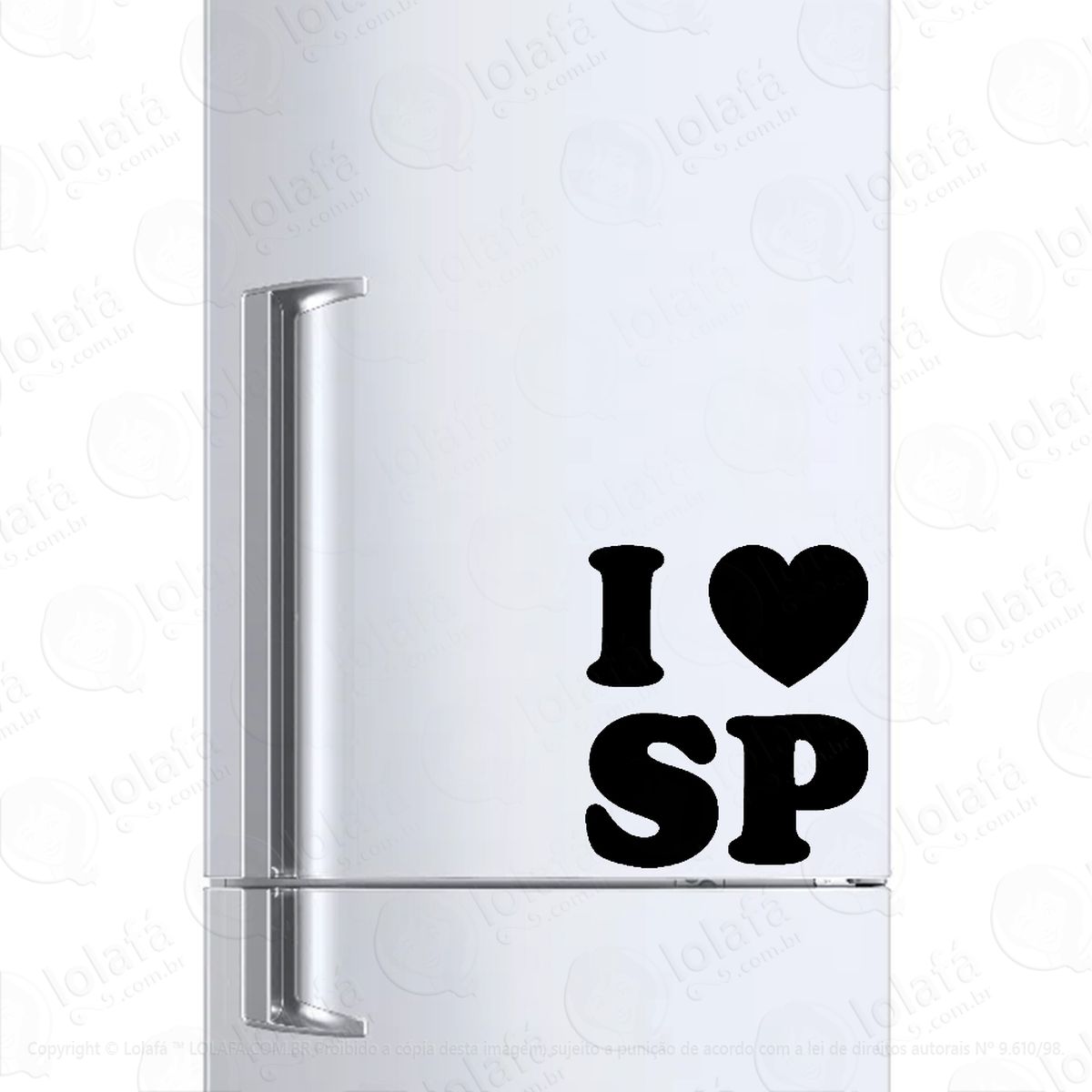 adesivo para geladeira eu amo são paulo - i love sp mod:1398
