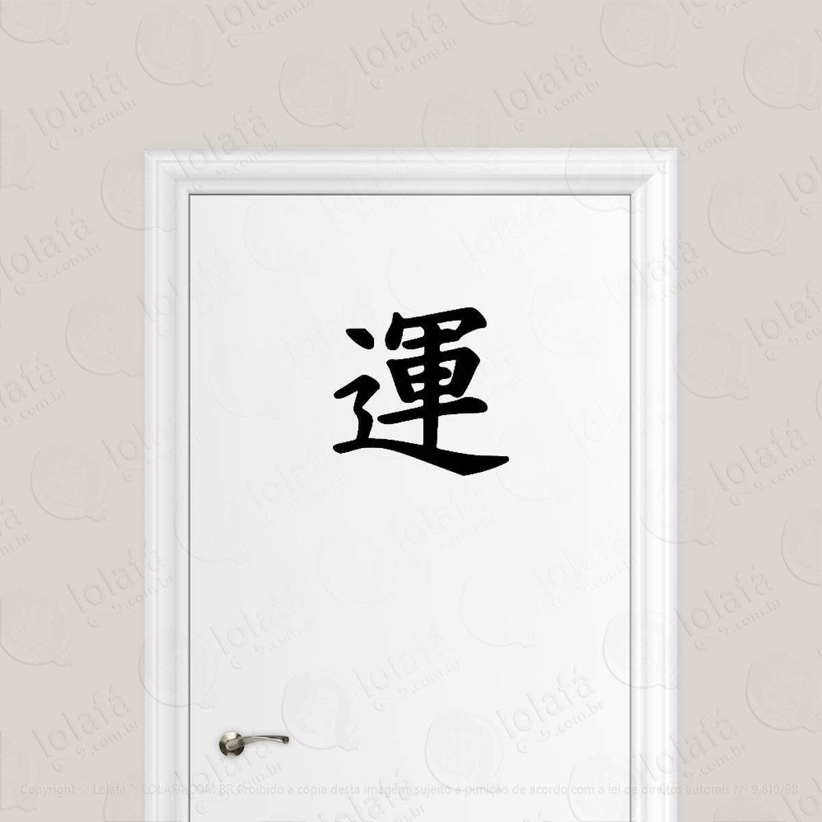 adesivo para porta sorte kanji japonês mod:1562