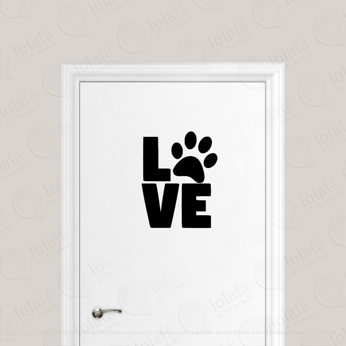 adesivo para porta amor pelos animais love mod:1614