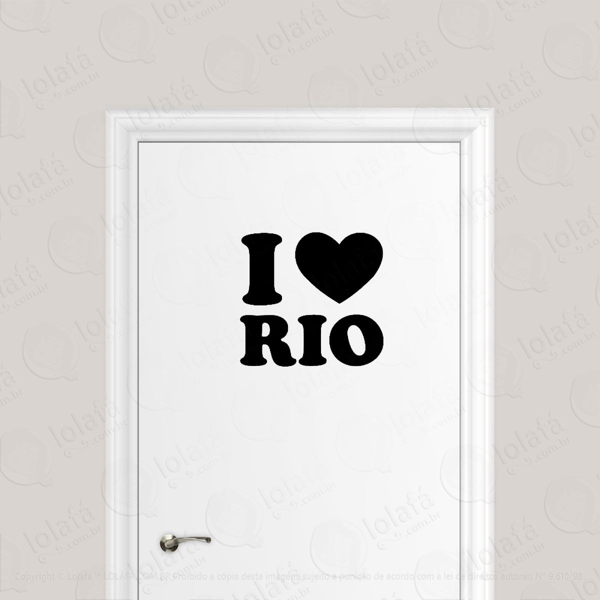 adesivo para porta eu amo rio de janeiro - i love rio mod:1651