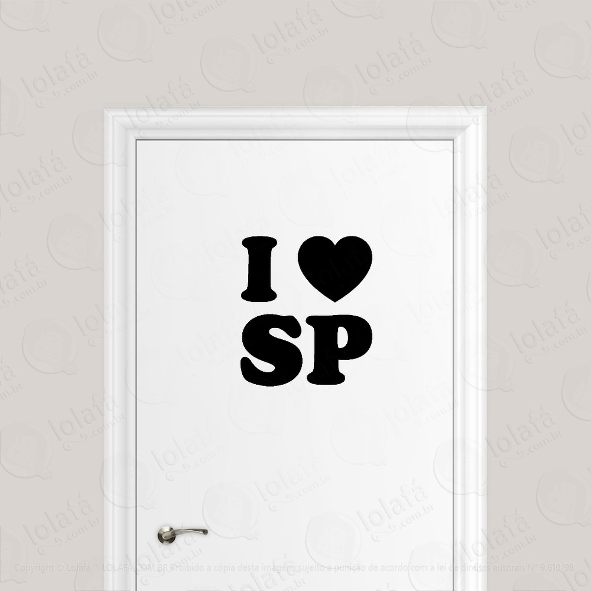 adesivo para porta eu amo são paulo - i love sp mod:1655