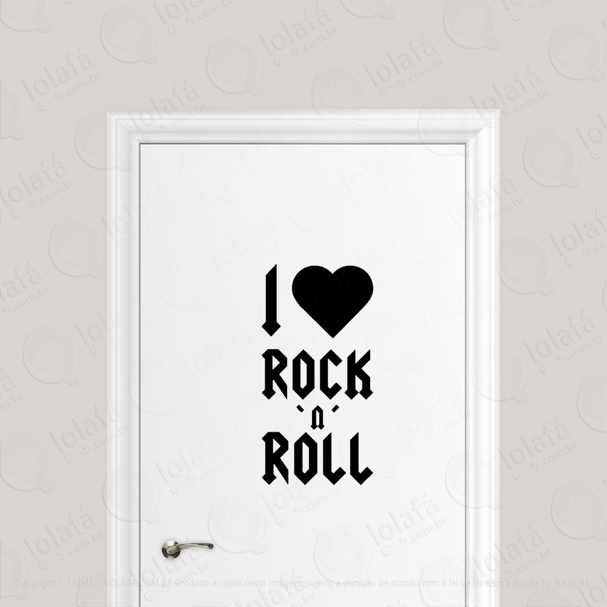 adesivo para porta i love rock n roll mod:1700