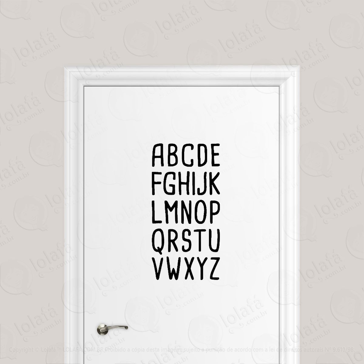adesivo para porta abecedario alfabeto escola letras mod:1701