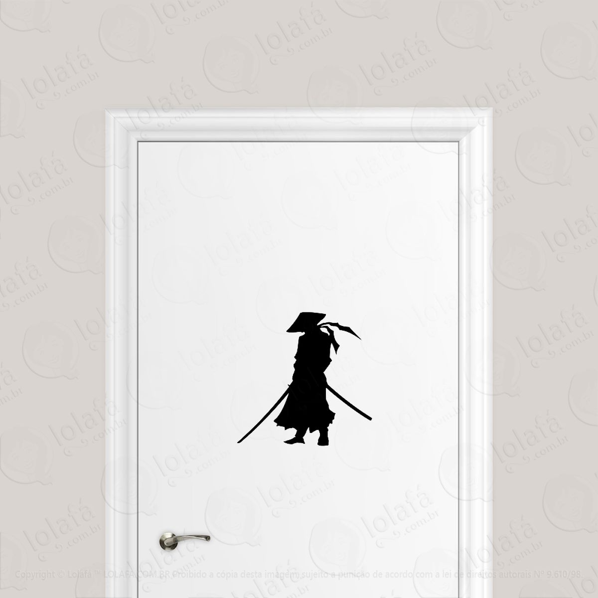 adesivo para porta samurai guerreiro mod:1760