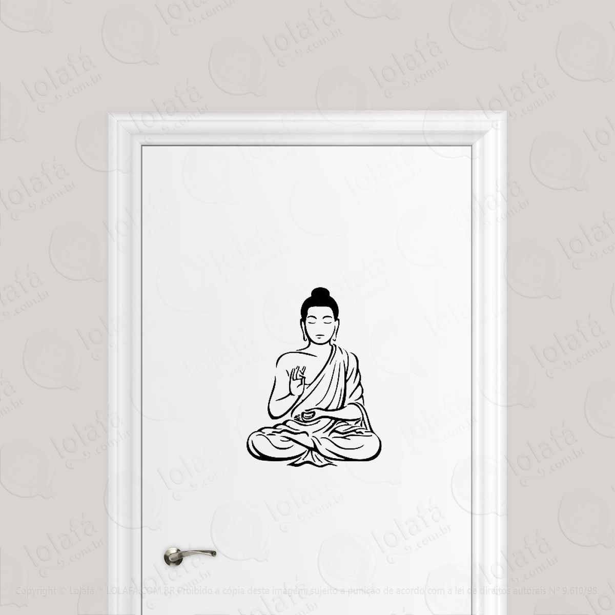 adesivo para porta meditação buda mod:1827