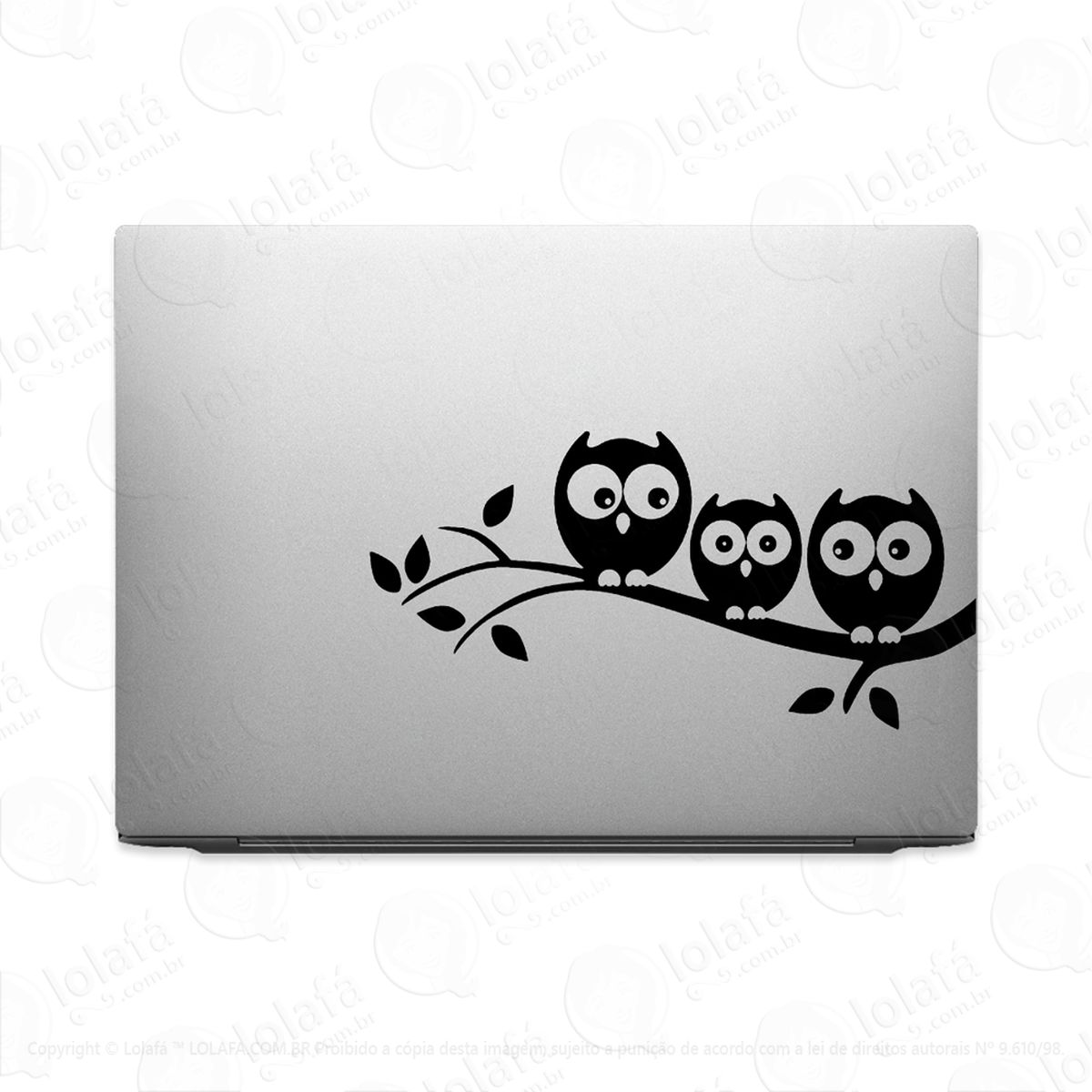 adesivo tablet notebook família coruja macbook mod:2008