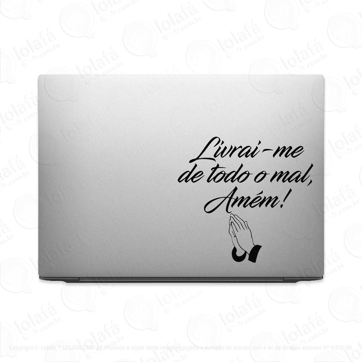 adesivo tablet notebook pc livrai-me de todo o mal, amém! mod:2101