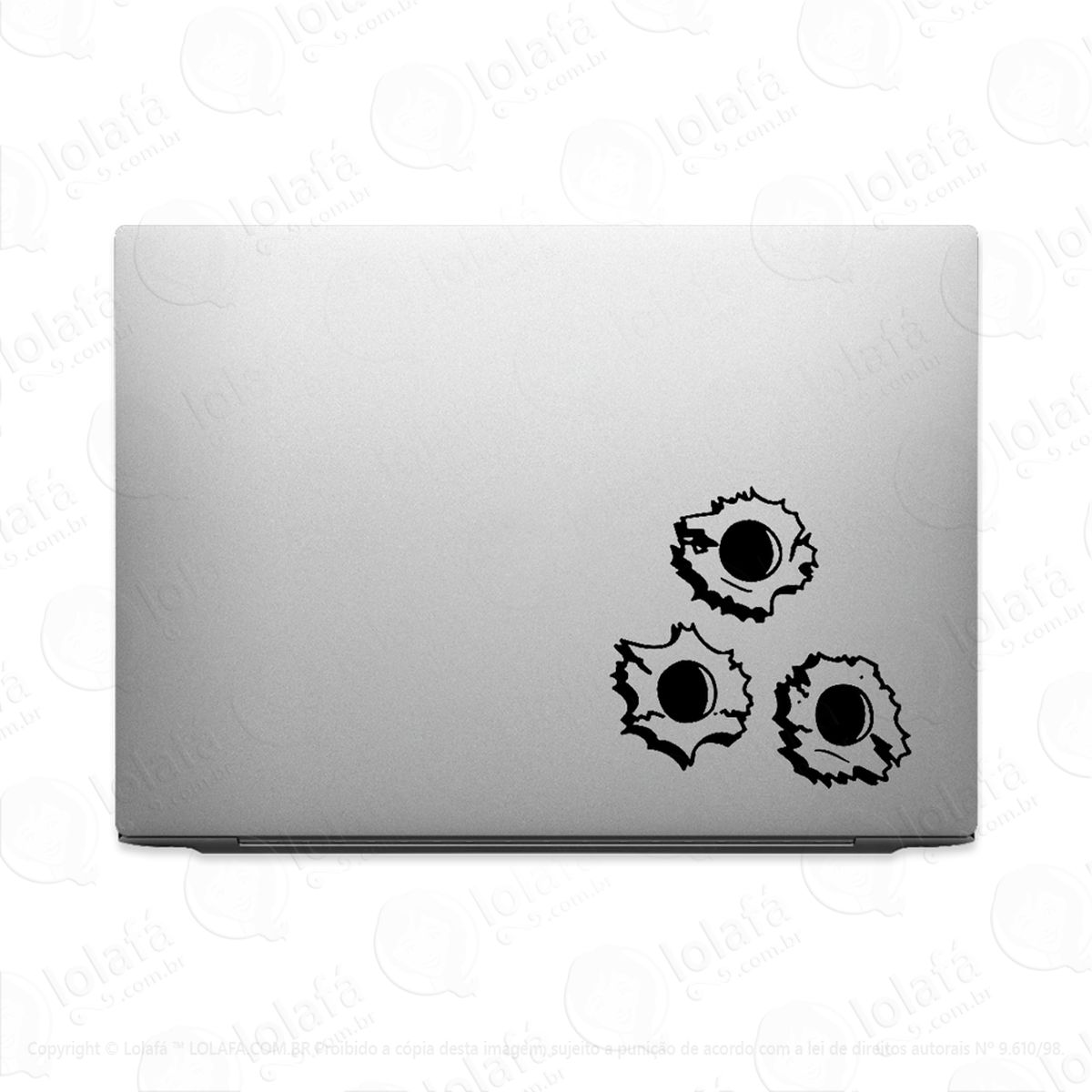 adesivo tablet notebook pc buracos de bala tiro de arma mod:2120