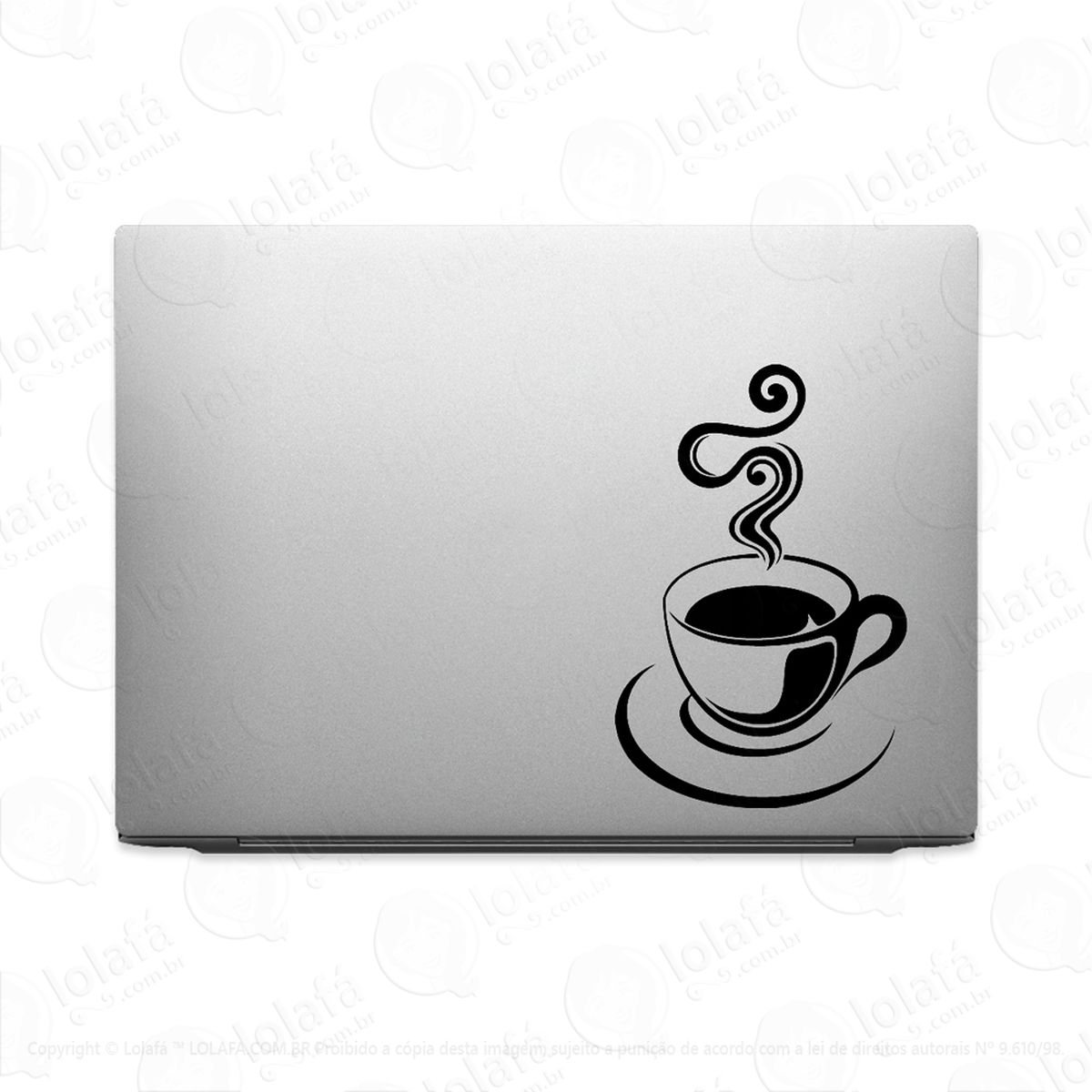adesivo tablet notebook pc café xícara chá quente fumaça mod:2190