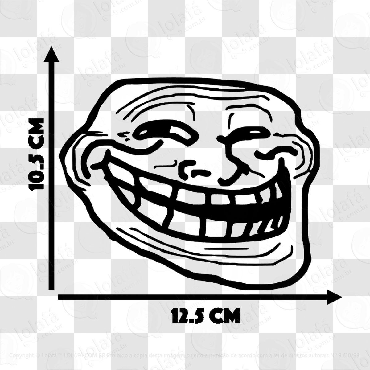 Adesivo de notebook troll face meme