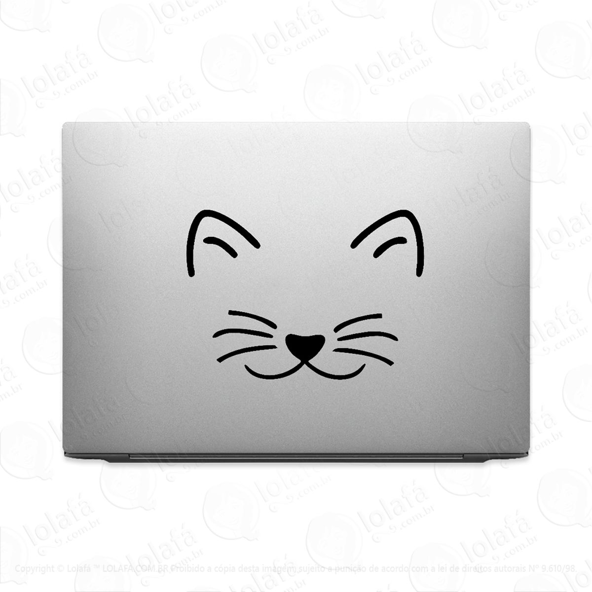 adesivo tablet notebook sorriso de gato decal macbook mod:2340