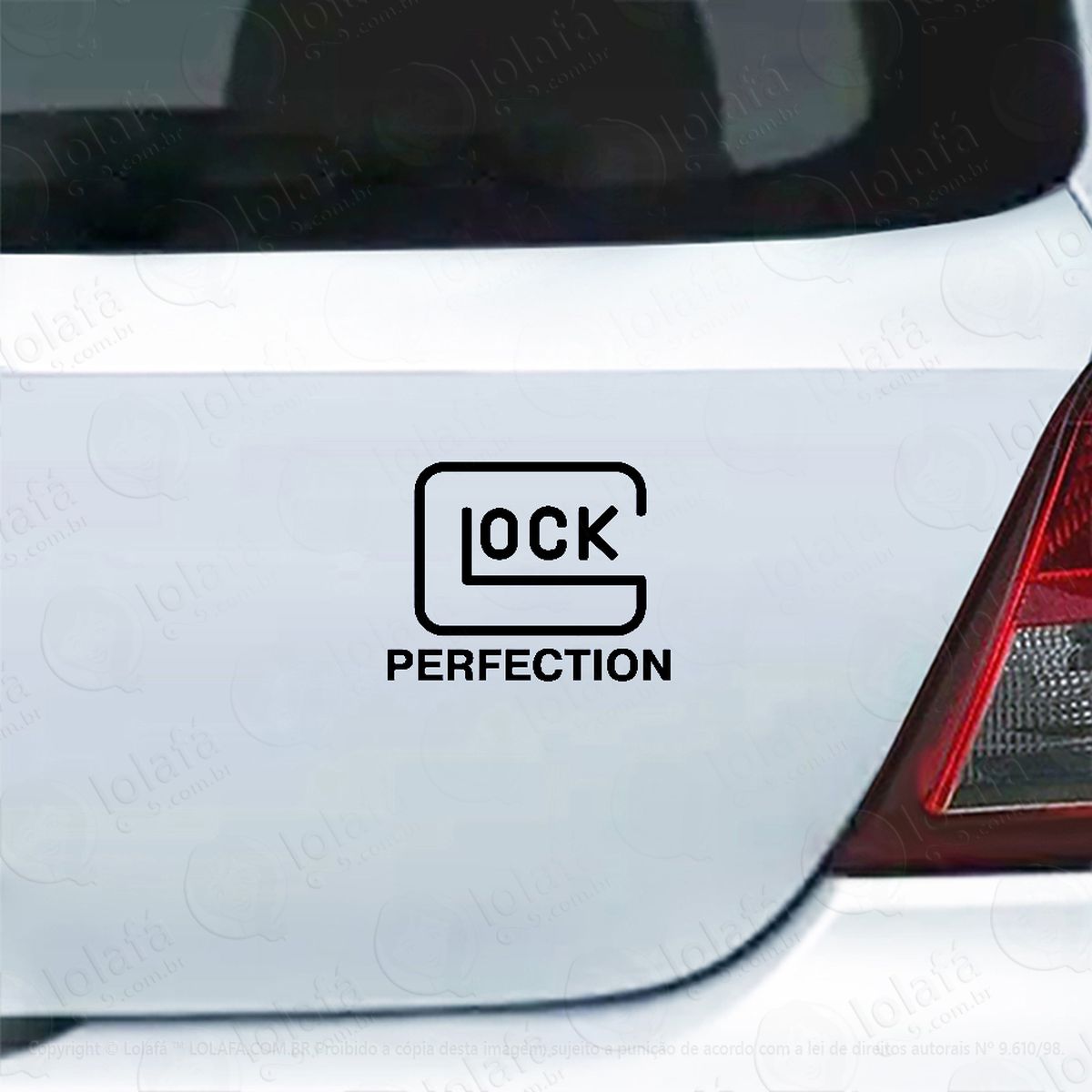 adesivo carro moto vidro glock perfection segurança mod:3898