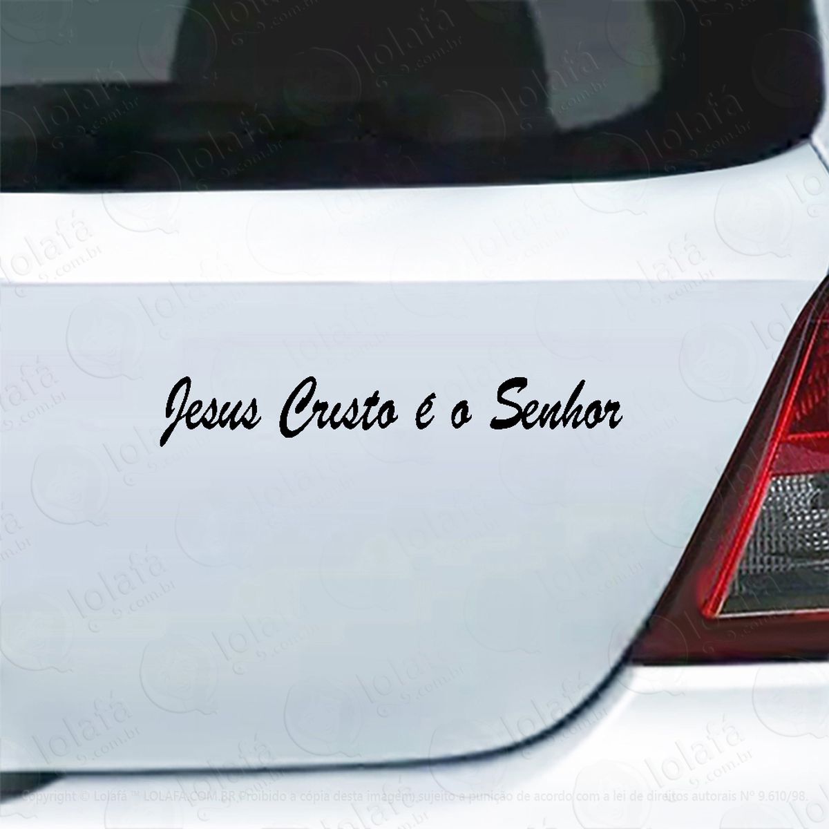 adesivo carro moto vidro frase jesus cristo É o senhor mod:3901