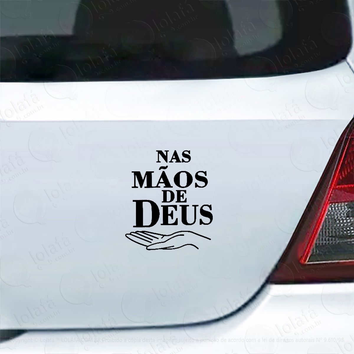 adesivo carro moto vidro nas mãos de deus várias cores mod:3935