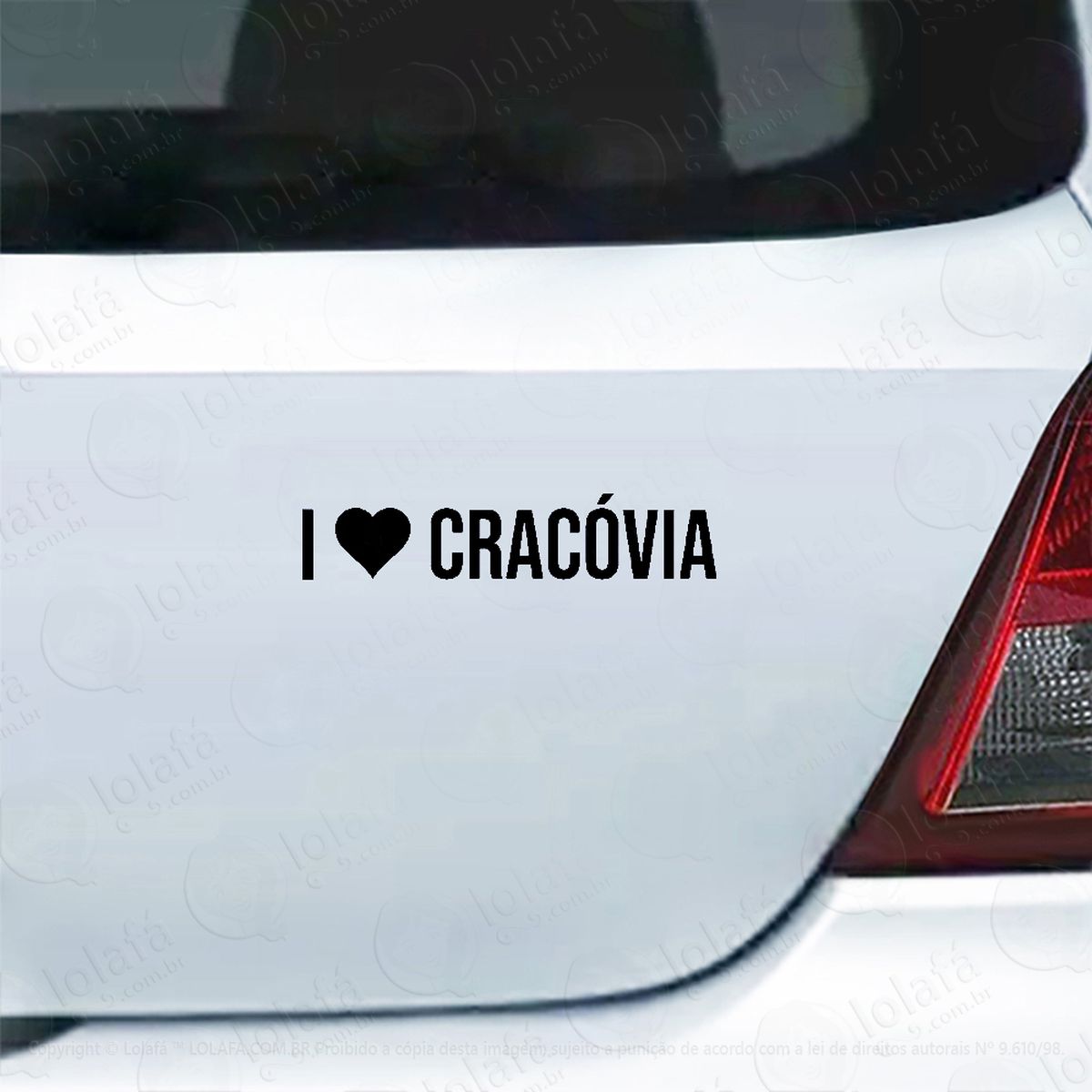 adesivo carro moto vidro eu amo cracóvia i love cracóvia mod:3973