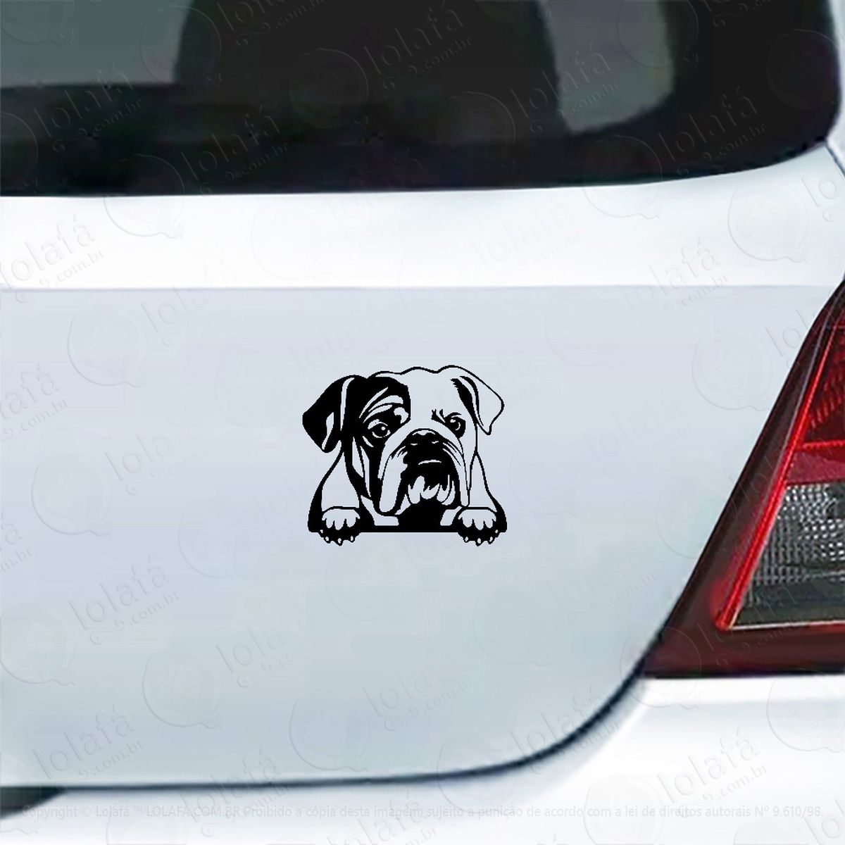 Adesivo de Carro Cachorro Buldogue Inglês